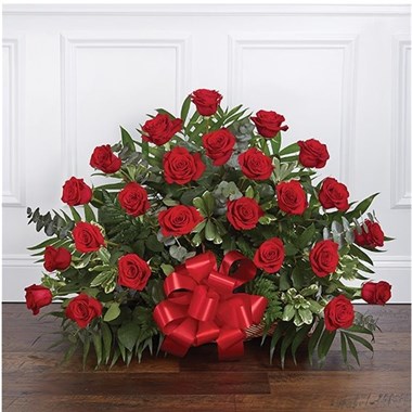 1-800-Flowers&reg; Thoughts And Prayers&trade; Fireside Basket - Red Roses